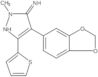 4-(1,3-Benzodioxol-5-yl)-1,2-dihydro-2-methyl-5-(2-thienyl)-3H-pyrazol-3-imine