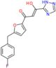 (2Z)-1-[5-(4-fluorobenzyl)furan-2-yl]-3-hydroxy-3-(1H-1,2,4-triazol-5-yl)prop-2-en-1-one