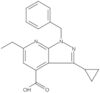 Ácido 3-ciclopropil-6-etil-1-(fenilmetil)-1H-pirazolo[3,4-b]piridina-4-carboxílico