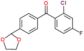 (2-chloro-4-fluoro-phenyl)-[4-(1,3-dioxolan-2-yl)phenyl]methanone