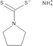 Pyrrolidine-N-dithiocarbamic acid ammonium