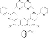 9-(2-Carboxyphenyl)-2,7-dichloro-4,5-bis[(2-picolyl)(pyrazin-2-ylmethyl)aminomethyl]-6-hydoxy-3-xa…