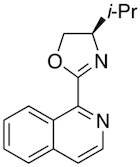 1-[(4R)-4,5-Dihydro-4-isopropyl-2-oxazolyl]isoquinoline, 98%, (99% ee)