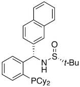 [S(R)]-N-[(S)-[2-(Dicyclohexylphosphino)phenyl](2-naphthalenyl)methyl]-2-methyl-2-propanesulfinamide, 95%