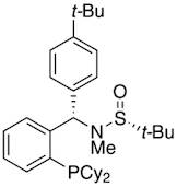 [S(R)]-N-[(S)-[2-(Dicyclohexylphosphanyl)phenyl](4-(tert-butyl)phenyl)methyl]-N,2-dimethyl-2-propanesulfinamide, 95%