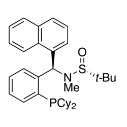 [S(R)]-N-[(R)-[2-(Dicyclohexylphosphino)phenyl]-1-naphthalenylmethyl]-N,2-dimethyl-2-propanesulfinamide, 95%