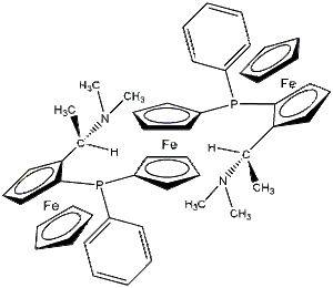 1,1'-Bis{1-[(S)-ferrocenyl-2-(R)-ethyl-1-(dimethylamino)phenyl]-(S)-phosphino}ferrocene, min. 97% Trifer
