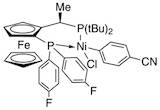 Chloro(4-cyanophenyl){(R)-1-[(S)-2-(bis(4-fluorophenyl)phosphinoferrocenyl]ethyl(di-t-butylphosphine)}nickel(II)