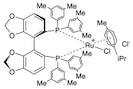 Chloro{(R)-(+)-5,5'-bis[di(3,5-xylyl)phosphino]-4,4'-bi-1,3-benzodioxole}(p-cymene)ruthenium(II) chloride [RuCl(p-cymene)((R)-dm-segphos®)]Cl