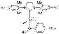 [1,3-Bis(2,4,6-trimethylphenyl)imidazolidin-2-ylidene)-(2-i-propoxy-5-nitrobenzylidene) ruthenium(II) diiodide nitro-Grela I2