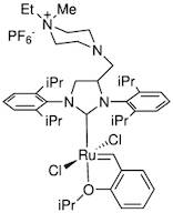 Dichloro(1,3-Bis(2,6-di-i-propylphenyl)-4-((4-ethyl-4-methylpiperzain-1-ium-1-yl)methyl)imidazolidin-2-ylidene)(2-isopropoxybenzylidene)ruthenium(II) hexafluorophosphate FixCat PF6