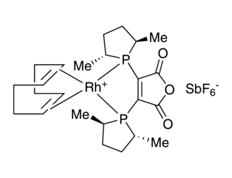 (-)-2,3-Bis[(2R,5R)-2,5-dimethylphospholanyl]maleic anhydride(1,5-cyclooctadiene)rhodium(I) hexafluoroantimonate, min. 97% [catASium® M(R)RhSbF6]