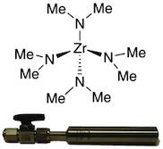 Tetrakis(dimethylamino)zirconium(IV), 99% TDMAZ, 40-4100, contained in 50 ml Swagelok® cylinder for (96-1070) CVD/ALD