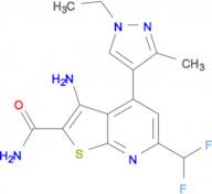 3-Amino-6-difluoromethyl-4-(1-ethyl-3-methyl-1 H -pyrazol-4-yl)-thieno[2,3- b ]pyridine-2-carboxylic acid amide