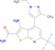 3-Amino-4-(1-ethyl-3-methyl-1 H -pyrazol-4-yl)-6-trifluoromethyl-thieno[2,3- b ]pyridine-2-carboxylic acid amide