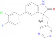 5-(3-Chloro-4-fluorophenyl)-3-methyl-3-(pyrimidin-5-ylmethyl)indolin-2-one