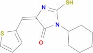(5E)-3-cyclohexyl-2-mercapto-5-(thien-2-ylmethylene)-3,5-dihydro-4H-imidazol-4-one