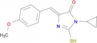 (5E)-3-cyclopropyl-2-mercapto-5-(4-methoxybenzylidene)-3,5-dihydro-4H-imidazol-4-one