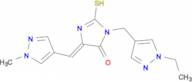 (5Z)-3-[(1-ethyl-1H-pyrazol-4-yl)methyl]-2-mercapto-5-[(1-methyl-1H-pyrazol-4-yl)methylene]-3,5-dihydro-4H-imidazol-4-one