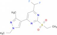 4-(difluoromethyl)-6-(1-ethyl-3-methyl-1H-pyrazol-4-yl)-2-(ethylsulfonyl)pyrimidine