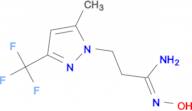 (1E)-N'-hydroxy-3-[5-methyl-3-(trifluoromethyl)-1H-pyrazol-1-yl]propanimidamide