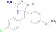 2-amino-5-[(4-chlorophenyl)methyl]-5-(4-methoxyphenyl)-4,5-dihydro-1H-imidazol-4-one