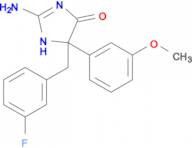 2-amino-5-[(3-fluorophenyl)methyl]-5-(3-methoxyphenyl)-4,5-dihydro-1H-imidazol-4-one
