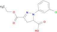 1-(3-chlorophenyl)-3-(ethoxycarbonyl)-4,5-dihydro-1H-pyrazole-5-carboxylic acid