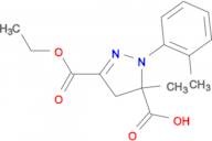 3-(ethoxycarbonyl)-5-methyl-1-(2-methylphenyl)-4,5-dihydro-1H-pyrazole-5-carboxylic acid