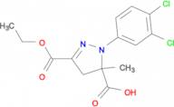 1-(3,4-dichlorophenyl)-3-(ethoxycarbonyl)-5-methyl-4,5-dihydro-1H-pyrazole-5-carboxylic acid