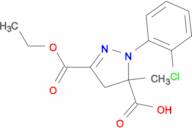 1-(2-chlorophenyl)-3-(ethoxycarbonyl)-5-methyl-4,5-dihydro-1H-pyrazole-5-carboxylic acid
