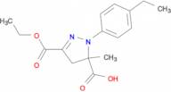 3-(ethoxycarbonyl)-1-(4-ethylphenyl)-5-methyl-4,5-dihydro-1H-pyrazole-5-carboxylic acid
