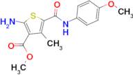 2-Amino-5-(4-methoxyphenylcarbamoyl)-4-methyl-thiophene-3-carboxylic acid methyl ester