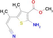 2-Amino-5-((Z)-2-cyano-1-methyl-vinyl)-4-methyl-thiophene-3-carboxylic acid methyl ester