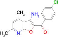 (3-Amino-4,6-dimethyl-furo[2,3-b]pyridin-2-yl)-(4-chloro-phenyl)-methanone