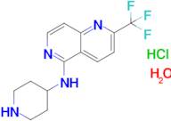 N-(piperidin-4-yl)-2-(trifluoromethyl)-1,6-naphthyridin-5-amine hydrochloride hydrate