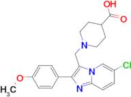 1-{[6-Chloro-2-(4-methoxyphenyl)imidazo[1,2-a]pyridin-3-yl]methyl}piperidine-4-carboxylic acid