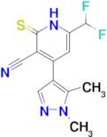 6-Difluoromethyl-4-(1,5-dimethyl-1H-pyrazol-4-yl)-2-mercapto-nicotinonitrile