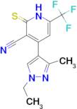 4-(1-Ethyl-3-methyl-1H-pyrazol-4-yl)-2-mercapto-6-trifluoromethyl-nicotinonitrile