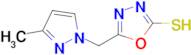 5-(3-Methyl-pyrazol-1-ylmethyl)-[1,3,4]oxadiazole-2-thiol