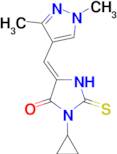 3-Cyclopropyl-5-(1,3-dimethyl-1H-pyrazol-4-ylmethylene)-2-thioxo-imidazolidin-4-one