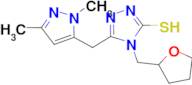 5-(2,5-Dimethyl-2H-pyrazol-3-ylmethyl)-4-(tetra-hydrofuran-2-ylmethyl)-4H-[1,2,4]triazole-3-thioll