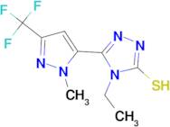 4-Ethyl-5-(2-methyl-5-trifluoromethyl-2H-pyrazol-3-yl)-4H-[1,2,4]triazole-3-thiol
