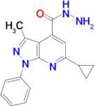 6-Cyclopropyl-3-methyl-1-phenyl-1H-pyrazolo[3,4-b]pyridine-4-carbohydrazide