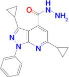 3,6-Dicyclopropyl-1-phenyl-1H-pyrazolo[3,4-b]pyridine-4-carboxylic acid hydrazide