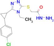 2-({5-[2-(4-Chlorophenyl)cyclopropyl]-4-ethyl-4H-1,2,4-triazol-3-yl}thio)acetohydrazide