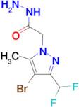 (4-Bromo-3-difluoromethyl-5-methyl-pyrazol-1-yl)-acetic acid hydrazide