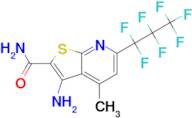 3-Amino-6-heptafluoropropyl-4-methyl-thieno[2,3- b ]pyridine-2-carboxylic acid amide