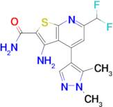 3-Amino-6-difluoromethyl-4-(1,5-dimethyl-1 H -pyrazol-4-yl)-thieno[2,3- b ]pyridine-2-carboxylic acid amide