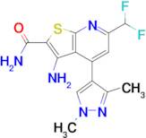 3-Amino-6-difluoromethyl-4-(1,3-dimethyl-1 H -pyrazol-4-yl)-thieno[2,3- b ]pyridine-2-carboxylic acid amide